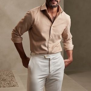 Eton Signature Twill Shirt in Cream color